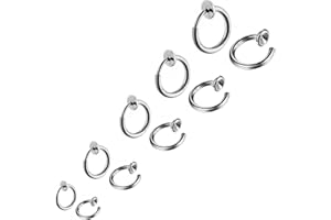 Bo Win 5 Paar Edelstahl-Ohrclips für Männer und Frauen