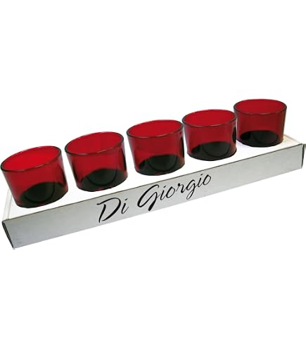 Vasetto In Vetro INNA-Glas Per Candele Nick, Cilindrico Rosso, 7,5x7,5 Cm, Decorativo Per Piante Finte E Composizioni