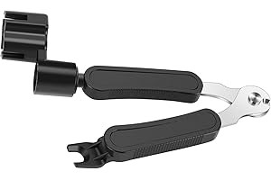 MOREYES Enrouleur de cordes de guitare et extracteur de broches de pont, outil de réparation de guitare fonctionnel 3 en 1（black）