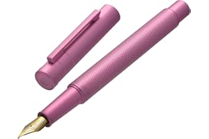 EROFA Hongdian Penna stilografica con pennino medio, design classico, set con converter e custodia in metallo, colore: rosa