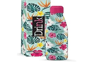 I-Drink - Botella térmica de acero, capacidad 350/500/750/1000 ml (350 ml, Tropical)