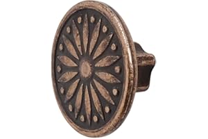 Decoranddecor Torero Round Antique Vintage Cabinet Knob 40mm Diameter Aluminium Alloy (Antique Copper, 1 Pack)