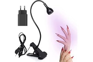Lampe UV Sèche Ongles, 3W Lampe de Polymérisation de Colle pour Gel Pose Americaine avec Tête Ajustable, Lampe de Colle UV Ultraviolette Professionnel pour Convient pour la Manucure Doigts Secs