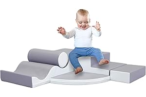 IGLU SOFT PLAY IGLU Explorer set Soft Play Equipment Softzone Shapes Activity Toys for toddlers ages 1-3 for climbing - 6 Shape Set (grey/white)