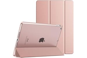 MoKo Funda para Nuevo iPad 9ª Generación 2021/iPad 8ª Gen 2020/ 7ª Gen 2019, iPad 10.2 Case, Delgada Función Protectora Soporte Plegable Cubierta Inteligente Trasera Translúcida- Oro Rosa