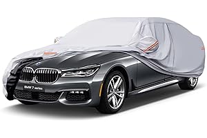 GUNHYI 6 Couches Bâche Voiture Respirante et Étanche, Housse Voiture Exterieur Contre Pluie Soleil Poussière, Universelle pour BMW 7 Serie, Audi A6/A7, Classe S, Volvo S90, Ghibli etc.(490-530 cm)
