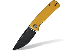 Petrified fish PFP01X Beluga Cuchillo Plegable 2,99 inch Cuchilla de satén de acero 14C28N G10 Mango EDC cuchillo de bolsillo (Yellow Black Stonewashed)