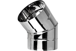 PROSTKO LTD Stainless Steel Pipe Elbow - 15 Degree - Chimney Multi Flue Liner Bend Stoves - 15°. (200mm / 7.87")