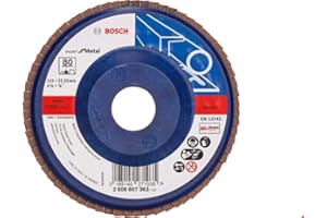 Bosch Accessories Professional Fächerschleifscheibe (für Winkelschleifer verschiedene Materialien, Ø 115 mm, Körnung 80), Schwarz