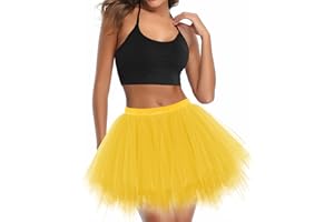 UOTORI Tüllrock Damen Tutu Kurz Petticoat Unterrock Ballet Tanzrock Vintage Tüll Kinder Retro Ballettrock