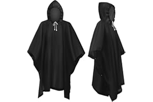 flintronic Chubasqueros Impermeable, Poncho de Lluvia Impermeable, Paquete Poncho de Lluvia Reutilizable con Capucha, Ligero y Impermeable Poncho, para Viajes y Exteriores, para Hombre Mujer