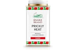 Snake Brand Kroppspulver - Talkumkylprodukt för män och kvinnor - Snabb lindring från svettning och hudirritation som värmeutslag, chaffing och klåda på grund av taggig värme och hett väder; Klassisk 140g