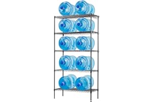 Clucycia 5 Tier Shelving Unit Adjustable Wire Shelves 5 Layer Iron Storage and Organizer Shelf Rack Black 29.52 X 13.77 X 59.05inch