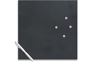 Eurographics MB-BLACK3030 Tableau mémo aimanté en Verre avec Feutre et aimants Noir 30 x 30 cm