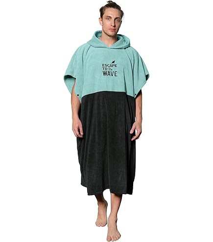Large Surf Poncho - Thin Turkish Cotton Beach Robe Hooded Wetsuit