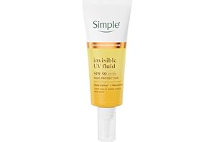 Simple Invisible UV Fluid SPF 50 UVA/UVB high sun protection evens skin tone and visibly reduces dark spots 40 ml