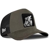 Kurt Logolu Haki-Siyah Trucker Şapka