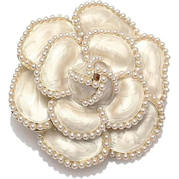 Dainty Fabric Peony Flower Brooch Pin - 100mm, For Wedding, Dress, Suit Accessory - View #3