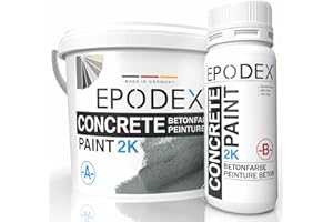 EPODEX® 2K CONCRETE PAINT | Betonfarbe Garagensiegel Keller| Steinfarbe | 45 Farben Grau Weiß Bunt | Wände & Böden aus Beton, Zement, Putz, Holz und Mauerstein | Abriebfest | Mengenrabatt 1-26Kg