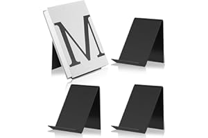 CHCAES 3 Stück Buchständer Acryl Buchaufsteller Schwarz Buchstütze Plexiglas Prospektständer Tischständer Schräg 13x10x11,5cm Warenträger Warenstütze für Bücher Bilderalben Menüposter Bilderbücher