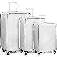 oneant 3Pcs Suitcase Cover Protectors PVC Luggage Cover for Suitcases 20/24/28 Inch Transparent Clear Suitcase Cover for Wheeled Trolley Case Home Travel Case Accessories