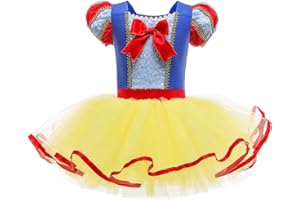 REXREII Toddler Girls Princess Ballerina Tutu Dress Rapunzel Sofia Snow White Frozen Elsa Fancy Dress Up Carnival Halloween Costume