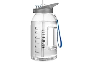 JIMACRO Motywacyjna butelka na wodę, 2,5 l sportowy dzbanek na wodę bez BPA, dwie metody picia, szczelna butelka na wodę do sportu, szkoły, jogi, fitnessu