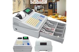 FENGSSLL Electronic Cash Register, 81 Keys Cash Register Till for Small Business, 8 Digital LED Commercial Cash Register with Drawer,for Small Business/Retail/Restaurant