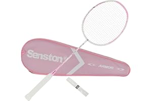 Senston Raqueta de bádminton Ligera 100% Carbono Completo con Agarre y Bolsa de bádminton
