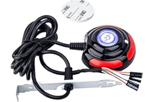 YIOVVOM Copapa Cavi rossi da 1,7 m (67") per PC desktop, computer, alimentatore di alimentazione, pulsante di ripristino HDD, interruttore bianco e blu con luci LED (rosso)