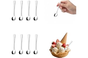 ZUWIJEQ 8 Pièces Cuillère à Café et Dessert, Verrine, Mini Cuillères à Épices pour Sel, Sucre, Épices