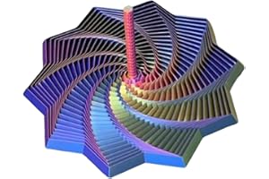 UOAESR Printed Expanded Sensory Star, 3D Printed Fidget Star Toy, Expanding Fractal Spinner with Handle for Stress Relief, Great Christmas & Birthday Gifts for Adults & Kids, Sensory Focus Aid (9cm-A)