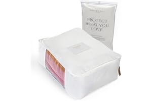 Hayden Hill Sac de Rangement de Luxe en Coton - Convient à 5 Pulls en Tricot Fin - 38 cm - Sac à Vêtements en Coton Biologique Certifié Cachemire - Organisateur Pour Pulls et Lin - Certifié Neutre