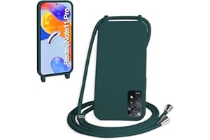 WenBaby Handykette für Xiaomi Redmi Note 11 Pro Hülle mit Band,Handyhülle mit Schnur zum Umhängen Silikon Seil Necklace Schutzhülle mit Kordel Tasche Case TPU Bumper für Redmi Note 11 Pro- Dunkelgrün