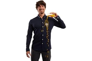 Sepiia Antiarrugas Antimanchas Antiolores Transpirable Entalle Medium Camisa Casual para Hombre