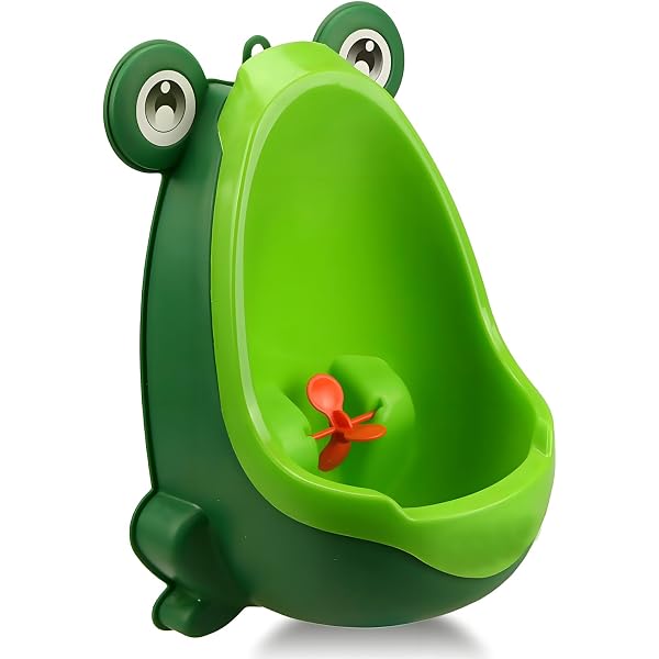 Orinal Infantil Pared Con Diseño Rana - Urinal Portátil Para Niños 2+ Años, Con Ruleta Giratoria, Entrenamiento WC