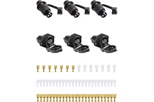 SPARKMOTO 3 Stück Steckdose 3 Polig und Stecker 3 Polig, 12V 24V Traktor 3 polig Steckdose Stecker, Din 9680 Wasserdicht Landmaschinen Stecker Steckdose 3 Polig Für Traktor Anhänger LKW PKW(3 Stück)