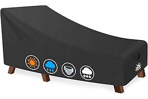 Zettum Cubierta para tumbona de jardín 200 cm, Funda para chaise longue de Patio 600D Oxford in PU, Cubierta Muebles Jardín impermeable y resistente a los rayos UV (203 X 81 X 81 CM)