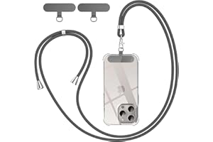 BGHHEU Handykette Universal zum Umhängen,1 Stück Schlüsselband Kette zum Umhängen mit 3 Universelles Pad,Handyband mit Standard Handyhülle kombinierbar,Einstellbar und Abnehmbar - Grau