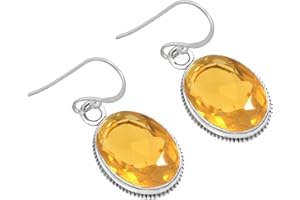 Boho Handgefertigter Schmuck Natürlicher Edelstein Onyx, Perle, Mondstein, Bernstein Oval Echt 925 Sterling Silber Tropfen Ohrhänger für Frauen