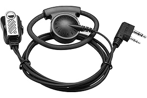Retevis EEK012 Auricolare Regolabile a Tipo-D con Microfono PTT Compatibile con Kenwood Radio Bidirezionale BAOFENG UV5R 888S RT24 RT27 RT622 RT668 Walkie Talkie Headset Auricolare(1 Pz)