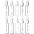 Hunky Dory 10pcs 30ml Empty Plastic Transparent Refillable Fine Mist Spray Bottle for Hand Sanitizer, Toner, Perfume, Lotion, Oil