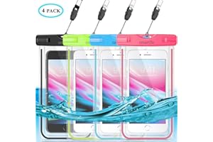 smartlle Waterproof Mobile Phone Case Pack of 4, Waterproof Mobile Phone Case for iPhone 14 13 12 11 Pro Max Plus X XR XS Max, Galaxy S22 S21 S20.7.0 Inch IPX8 Waterproof Bag