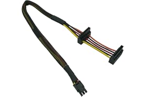 COMeap Zamienny kabel zasilający HDD SATA 15-pinowy adapter ATX do mini 6-pinowy adapter ATX do Dell Inspiron 3653 3650 kompatybilny numer części GP2JM 14,5-calowy (37 cm)