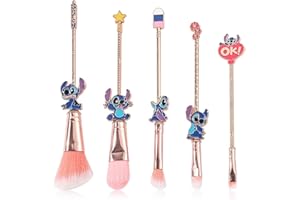 ‎WECHIP [5 Stück] Stich Make-Up Pinsel, Stich Geschenke, Kosmetikpinsel für Puder, Lidschatten, Rouge, Lippen, tragbares Kawaii Schminkpinsel Set, Stich Geschenke für Mädchen und Frauen