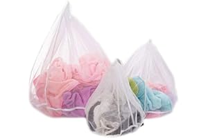 FUNSUEI 10 stuks netwaszakken met 4 waszakken voor beha, kleding, jeans, sokken, knuffeldieren, dekens, twee van elk van de vijf maten, wit FUNSUEI 10 stuks netwaszakken met 4 waszakken voor beha, kleding, jeans, sokken, knuffeldieren, dekens, twee van elk van de vijf maten, wit