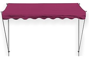 GRASEKAMP Qualität seit 1972 Klemmmarkise Ontario 294 x 130 cm Bordeaux Gestell Grau Balkonmarkise höhenverstellbar von 200 cm – 320 cm