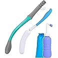 Fanwer Toilet Aids Set for Wiping - Long Handle Butt Wiper for People Overweight, Elderly and Disabled, Bottom Buddy Wiping Aid for Bathroom (4PCS Personal Hygiene Kit)