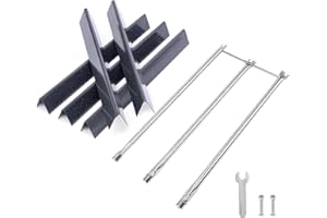 GFTIME 7537 Flavorizer Bar & 7508 Brûleur pour Weber Spirit E310 E320 S310 S320 avec Boutons de brûleur Latéral, pièces de Rechange pour Weber 900, Plaque Chauffante