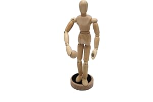 Paintersisters® Mannequin articulé magnétique de 20 cm de haut avec balle, mannequin, poupée à dessin, en bois de samal fin – FSC, poupée à dessin en bois, poupée en bois